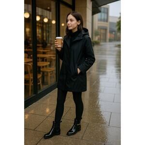 Henry Ferrera Water Resistant Classic Rain Ankle Boots 42/11 Blk Gold Hardware